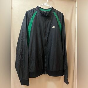Jordan Black and Green Windbreaker Jacket Men’s Size XXL Sporty Zip Up Classic